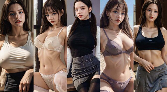 【AI美女圖鑑】No.687 頂級模特系列 Model Katomi – Petite Large Breast Babies 美乳小隻馬寶貝 [50P 11M]