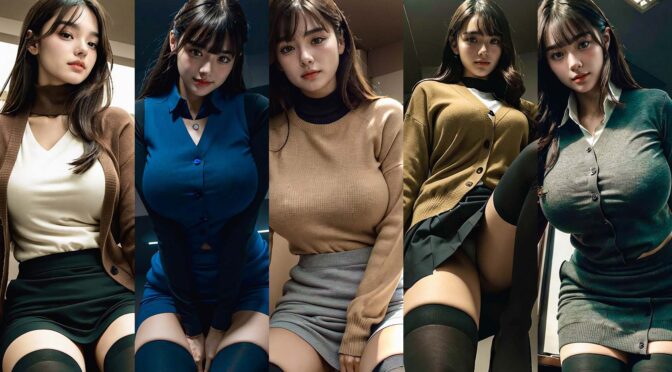 【AI美女圖鑑】No.728 Model Yuna Scarlett – OL Suits 清純派巨乳美少女 [50P 10M]