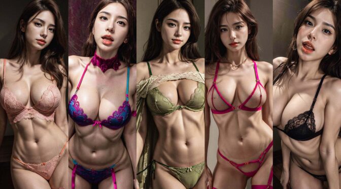 【AI美女圖鑑】No.734 Model Suzy – Sexy Lingerie 誘人彈性美乳嫩模 [50P 11M]